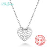 I&zuan Fashion 925 Sterling Silver Necklace Women Fine Jewerlry Hollow Flower Heart Shape Statement Collar Pendant Necklace Gift