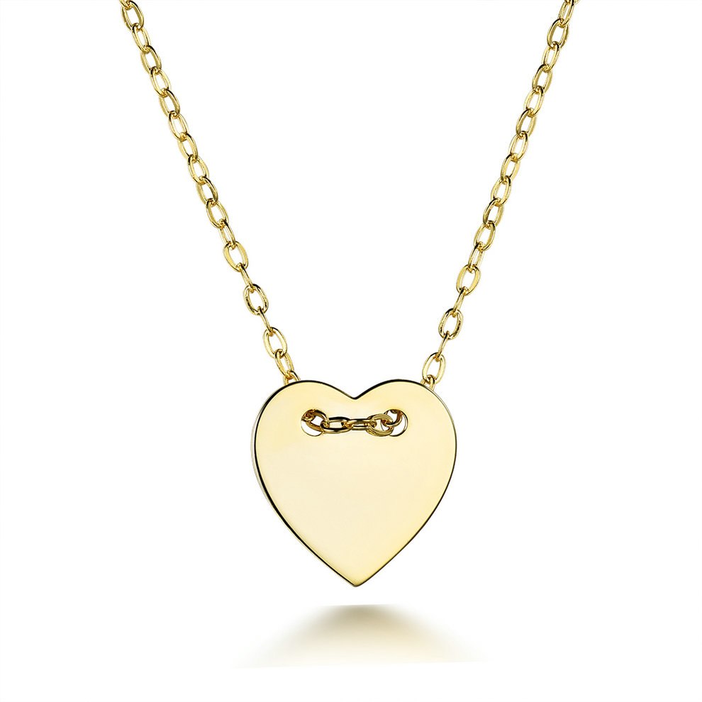 I&zuan Fashion Heart Shape Pendant Sterling Silver Jewelry Glaze Yellow Gold Color Jewelry For Women 925 Silver Pendant Necklace