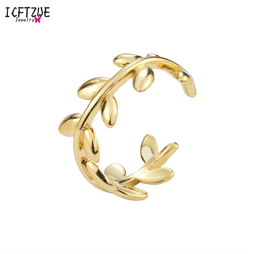 Rose Gold Colour Adjustable Rings Boho Twisted Leaf Silver Toe Ring Bague Fashion Body Jewelry