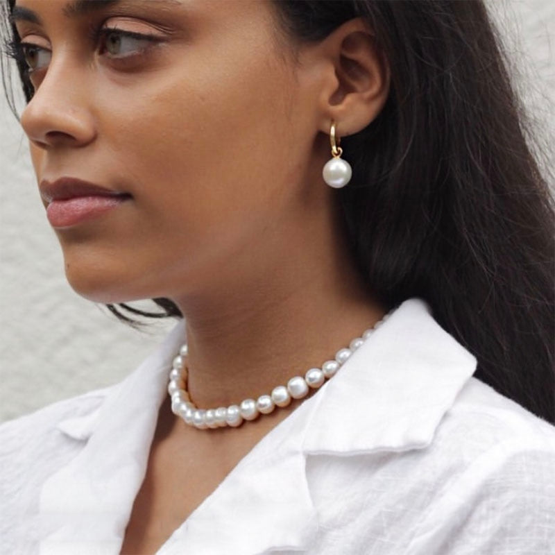 ICFTZWE White Simulated Pearl Necklace For Women Girls Beads Gold Simulated Pearl Chain Elegant 2021 Jewelry Accessories