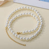 ICFTZWE White Simulated Pearl Necklace For Women Girls Beads Gold Simulated Pearl Chain Elegant 2021 Jewelry Accessories