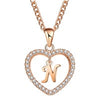 Love Heart Crystal Gold Silver Color N Letter Initial Name Necklace CZ Pendant For Women Elegant Choker Jewelry Girl Gifts