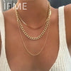 IF ME Punk Cuban Gold Color Snake Chain Choker Necklaces for Women Trendy Aesthetic Thick Clavicle Necklaces  Jewelry