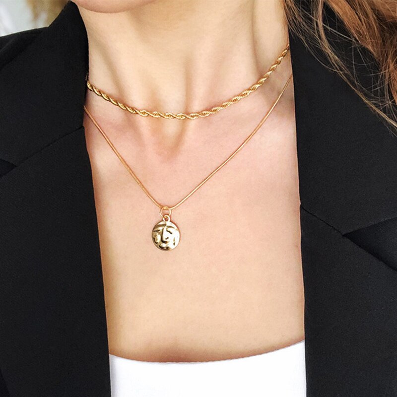 IF ME Punk Cuban Gold Color Snake Chain Choker Necklaces for Women Trendy Aesthetic Thick Clavicle Necklaces  Jewelry