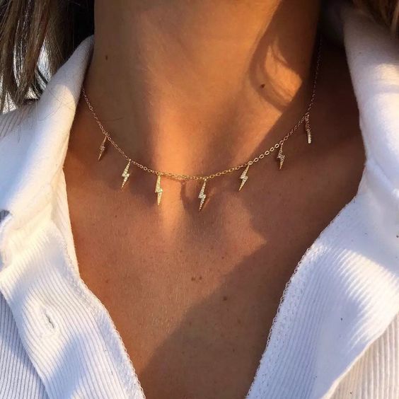 IF ME Punk Cuban Gold Color Snake Chain Choker Necklaces for Women Trendy Aesthetic Thick Clavicle Necklaces  Jewelry