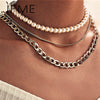 IF ME Punk Cuban Gold Color Snake Chain Choker Necklaces for Women Trendy Aesthetic Thick Clavicle Necklaces  Jewelry