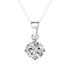 Simple Fashion Jewelry Silver and Gold Color Round Shape C Cubic Zirconia Pendant Necklace for Women Wedding Jewelry