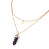 Fashion Multi Color Natural Stone Quartz Pendants Necklace For Women New Lovers Gift Brincos Charms Necklace Jewelry