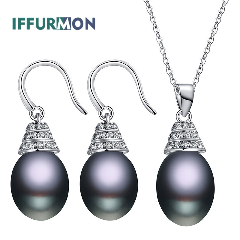 Fine Jewelry Sets 925 Sterling Silver Pearl Jewelry Set White Dubai Jewelry Sets For Women Wedding Jewelry