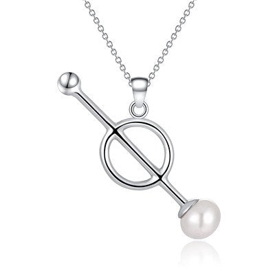 Fine Necklaces 925 Sterling Silver Pearl Pendants Anchor Big Necklace Women Statement Jewelry Accessories