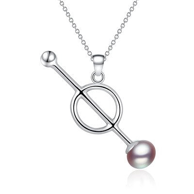 Fine Necklaces 925 Sterling Silver Pearl Pendants Anchor Big Necklace Women Statement Jewelry Accessories
