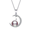 Fine Necklaces 925 Sterling Silver Pendant Pearl Wedding Moon Necklace Women Long Bohemian Jewelry