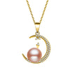 Fine Necklaces 925 Sterling Silver Pendant Pearl Wedding Moon Necklace Women Long Bohemian Jewelry