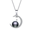 Fine Necklaces 925 Sterling Silver Pendant Pearl Wedding Moon Necklace Women Long Bohemian Jewelry