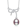 Fine Necklaces Pearl Pendant 925 Sterling Bow knot Party Trendy Silver Necklace Women Chain Jewelry