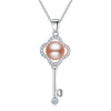 Fine Necklaces Natural Pearl Necklace Sterling Silver Wedding Key Pendants For Women 925 Jewelry