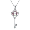 Fine Necklaces Natural Pearl Necklace Sterling Silver Wedding Key Pendants For Women 925 Jewelry