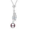 Fine Necklaces Pendants Sterling Silver Chain Party Pearl Necklace For Women Plant Leaf 925 Jewelry