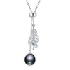 Fine Necklaces Pendants Sterling Silver Chain Party Pearl Necklace For Women Plant Leaf 925 Jewelry