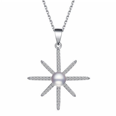 Fine Necklaces Sterling Silver 925 Women Chain Pearl Charms Pendants Long Bohemian Necklace Jewelry