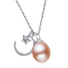 Fine Necklaces Sterling Silver 925 Women Pendants Wedding Anniversary Trendy Chain Natural Pearl Jewelry