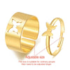 IFMIA Trendy Gold Butterfly Rings For Women Men Lover Couple Rings Set Friendship Engagement Wedding Open Rings 2021 Jewelry