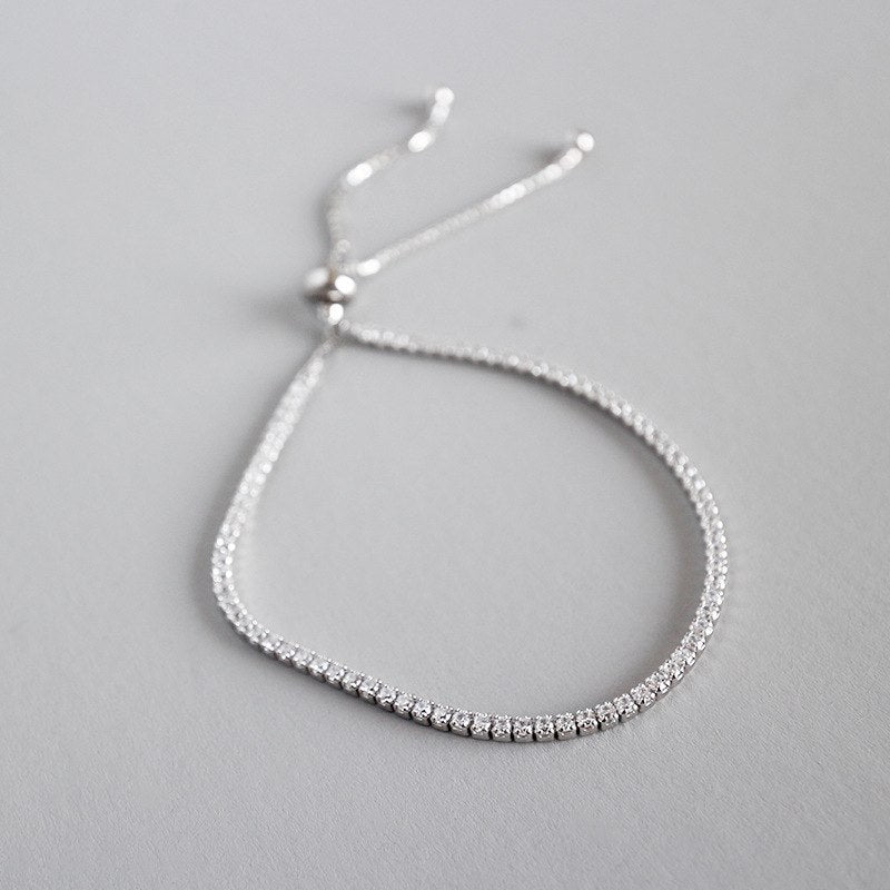 Charming Box Chain S925 Silver Clear CZ Crystal Cute Bracelet for Women Party Wedding Jewelry Armbanden Voor Vrouwen