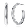 Classic 925 Sterling Silver CZ Crystal Big Round Hoop Earrings Women Ear Studs Jewelry Accessories Minimalist Bijoux