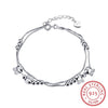 Cute S925 Sterling Silver Bracelet Round Animal Rabbit Beads Pendant Bangle for Women Wedding Fine Jewelry Link Chain
