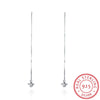 Delicate Long Chain 925 Sterling Silver Drop Earrings with Angle Pendant Fine Jewelry for Women Dangle Brincos Party Gift