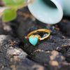 Delicate Statement S925 Sterling Silver Rings for Women Inly Heart Blue Turquoise Fine Jewelry Girl Friend Finger Gift