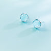 Delicate Stud Earrings S925 Sterling Silver Single Round Light Blue Crystal Fine Jewelry For Girl Friend Gift Brincos