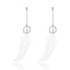 Feather Dangle Earrings for Women Brincos Bijoux boucle d'oreille Jewelry Gift 100% 925 Sterling Silver Wholesale