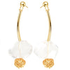 New Delicate Drop Earrings S925 Sterling Silver Yellow Gold Plater With Big Irregular Natural Pink White Stone Brincos