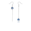 New Delicate Korea Style S925 Sterling Silver Ear Hook with Blue Crystal Long Dangle Drop Earrings for Girl Party Brincos
