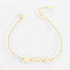 New Delicate Link Chain Charming Bracelet S925 Sterling Silver Gold Plated Inl Heart and LOVE YOU Words Bangle Women