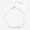 New Delicate Link Chain Charming Bracelet S925 Sterling Silver Gold Plated Inl Heart and LOVE YOU Words Bangle Women