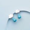 New Design S925 Sterling Silver Blue Stone with Cloud Drop Earrings For Women Teardrop Waterdrop Bincos Dangle Bijoux