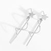 New Drop Earrings 925 Sterling Silver Star with Long Straight Curved Lines Fine Jewelry for Women Wedding Ear Brincos