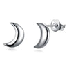 New Elegant Design S925 Silver Stud Earrings Moon Shape Rhodium Plated Fine Jewelry for Women Wedding Party Brincos