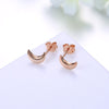 New Elegant Design S925 Silver Stud Earrings Moon Shape Rhodium Plated Fine Jewelry for Women Wedding Party Brincos
