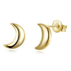 New Elegant Design S925 Silver Stud Earrings Moon Shape Rhodium Plated Fine Jewelry for Women Wedding Party Brincos