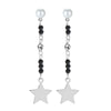 New Elegant Drop Earrings 925 Sterling Silver Star Pendant with Natural Pearl Black Pink Stone Dangle Brincos for Women