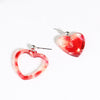 New Elegant Red Blue Acetic Acid Heart Drop Earrings S925 Sterling Silver Delicat Brincos for Women Girl Fine Jewelry