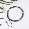New Fashion Natural Agate Blue Sand Stone Beads Hop 925 Silver Bead Rope Bracelet Adjustable Jewelry For Women gift