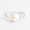 New Fashion S925 Sterling Silver Ring with Gold Color Beads Natural Fresh Water Pearl Finger Accessories Fine Jewelry