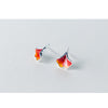 New Fashion Stud Earrings S925 Sterling Silver Ginkgo Flower Leaf Red Green Color Brincos Fine Jewelry for Women Girls