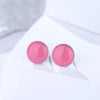 New Fresh Design Romantic S925 Silver Jewelry Stud Earrings For Women Elegant Cute Lovely Pink Blue Epoxy Brincos Bijoux