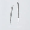 New Long Ear Line S925 Sterling Silver V Word with Light Beads Tassel Drop Earrings Double Side Two Use Brincos Jewelry