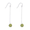 New Real 925 Sterling Silver Handmade Fine Jewelry Simple Design Yellow Jade Lotus Dangle Drop Earrings for Women Bijoux
